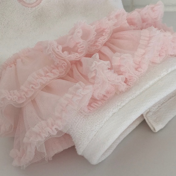 Personalized White Embroidered (J) Hand Towel Bathroom Accessory - Picture 6 of 8